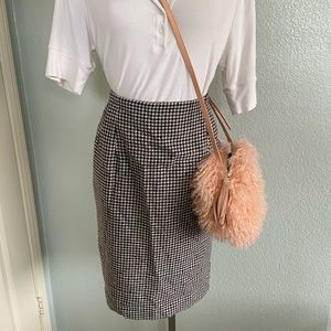 Vintage Houndstooth Pencil Skirt